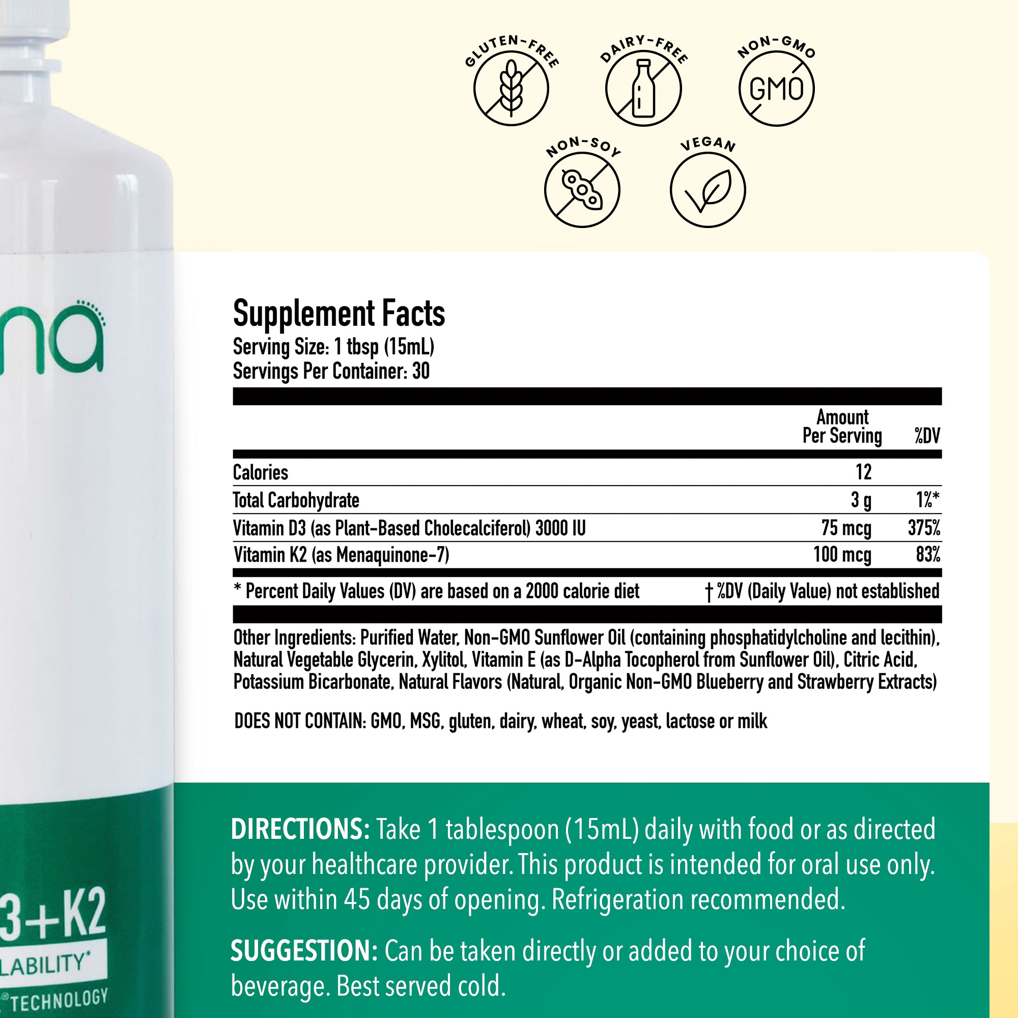 Liposomal Vegan Vitamin D3 + K2
